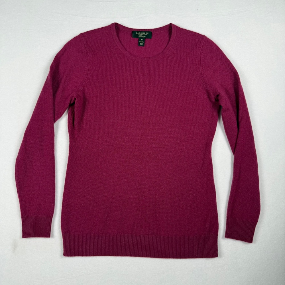 Charter Club Luxury 100% Cashmere Sweater XS Pink Berry Crew Neck Soft